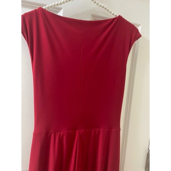 Women Lauren Ralph Lauren bateau-neck side twisted-Knot Dress red 4 office - Picture 12 of 12
